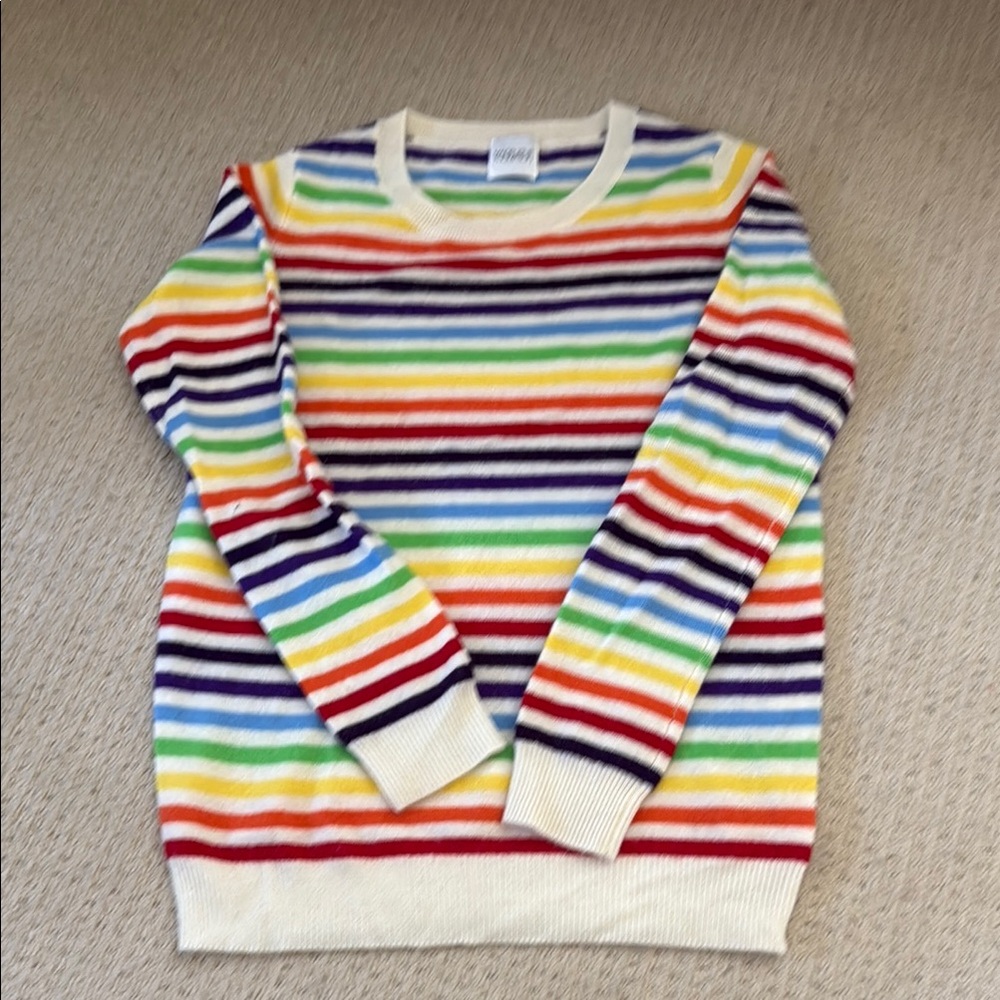 Vibrant Red and Orange Crew Neck Sweater